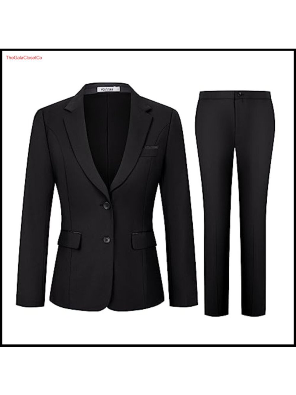 Womens 2 Piece Suit Set Two-Button Blazer & Pants Slim Fit Business Workwear